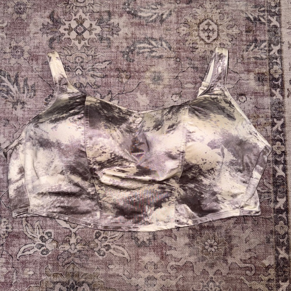 Victoria's Secret PINK Satin Lightly Lined Corset Top Metallic Marble XXL NWT